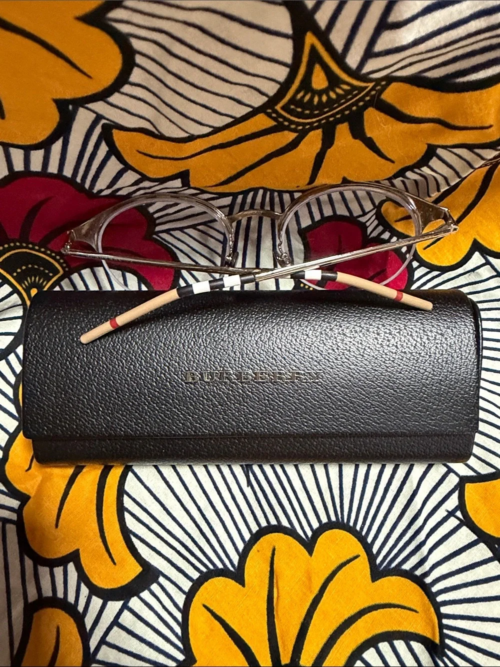 Burberry Round Metal Prescription Glasses in Silver with Black Case